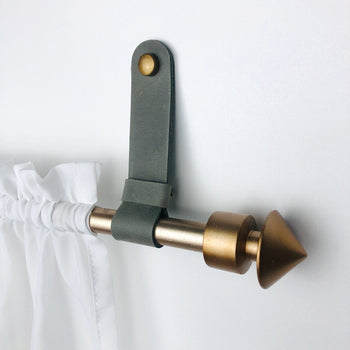 Loop Brackets for Curtain Rod | Leather