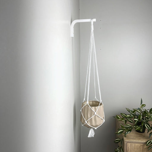 Macrame Plant Hanger Wall Hook | White 6"x4" - Even Wood