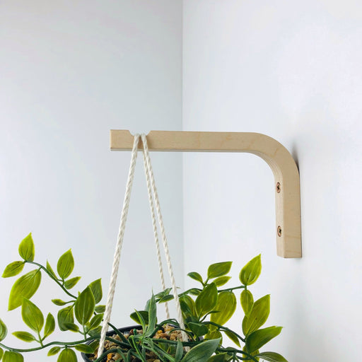 Minimalist Plant Hanger Bracket | Natural 6"x4" - Even Wood