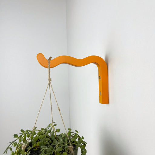 Modern Colorful Wavy Plant Bracket | Orange 6"x4" - Even Wood