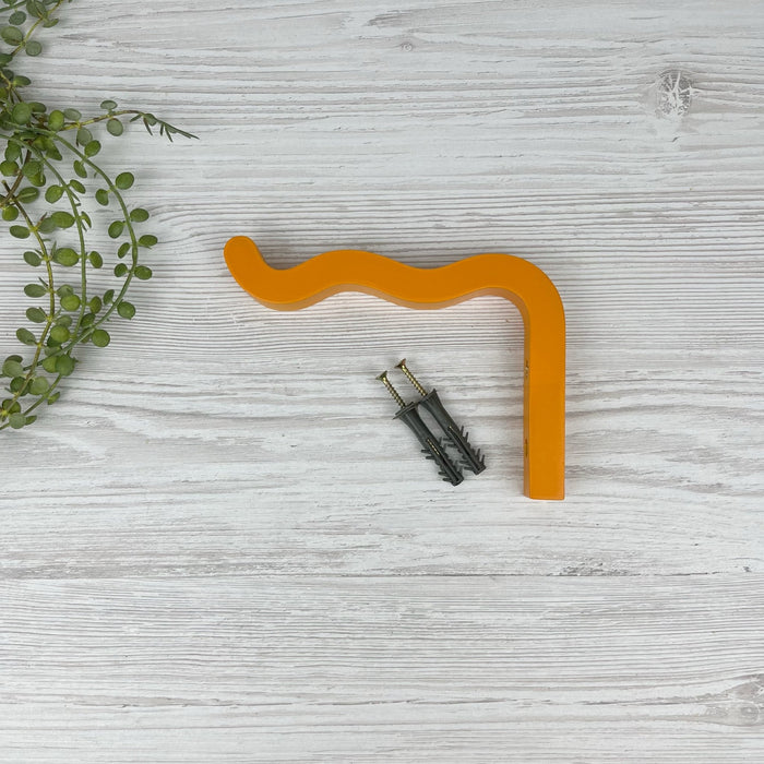 Modern Colorful Wavy Plant Bracket | Orange 6"x4" - Even Wood