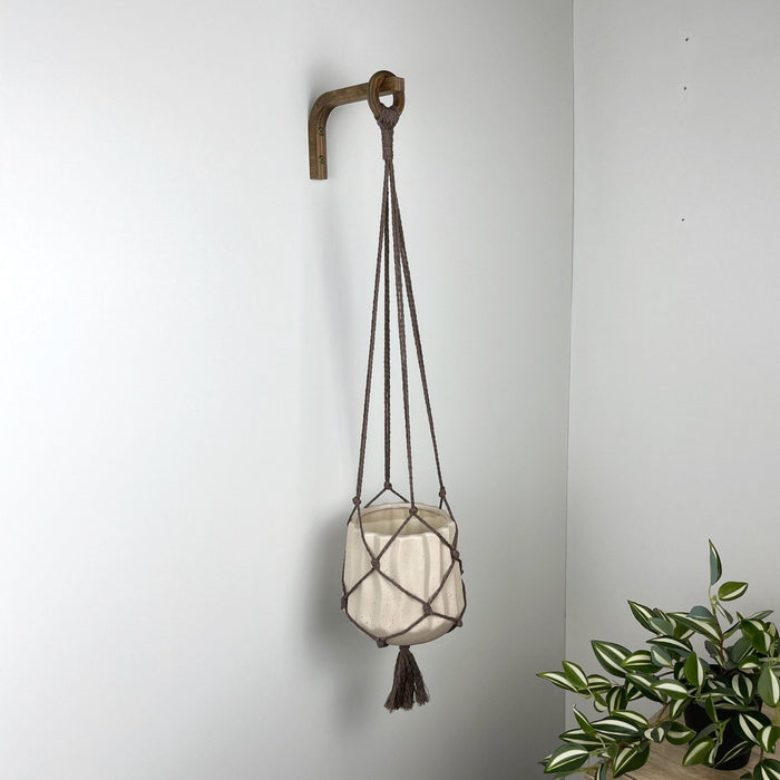 Modern Macrame Plant Hook | Walnut 6"x4" - Even Wood