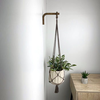 Modern Macrame Plant Hook | Walnut 6