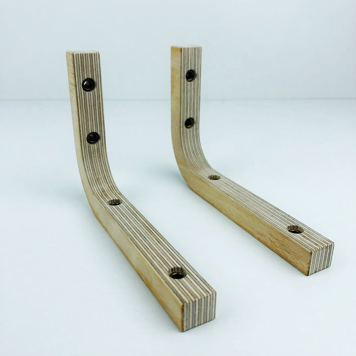 Modern wall wood shelf brackets | Unfinished 6"x4" - Even Wood