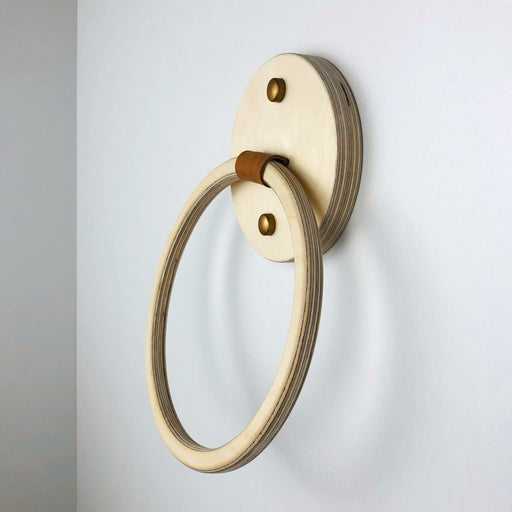 Modern Wood Bathroom Towel Ring | Natural - Even Wood