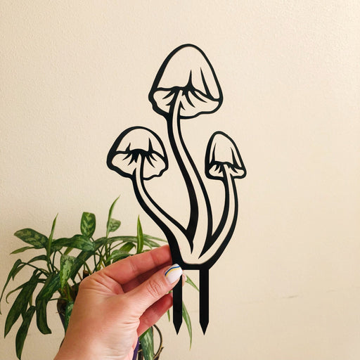 Mushroom Plant Trellis for Indoor Plants | Black - Even Wood