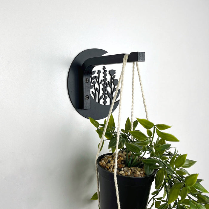 Mystical Moon Plant Hanger Hook | Black - Even Wood