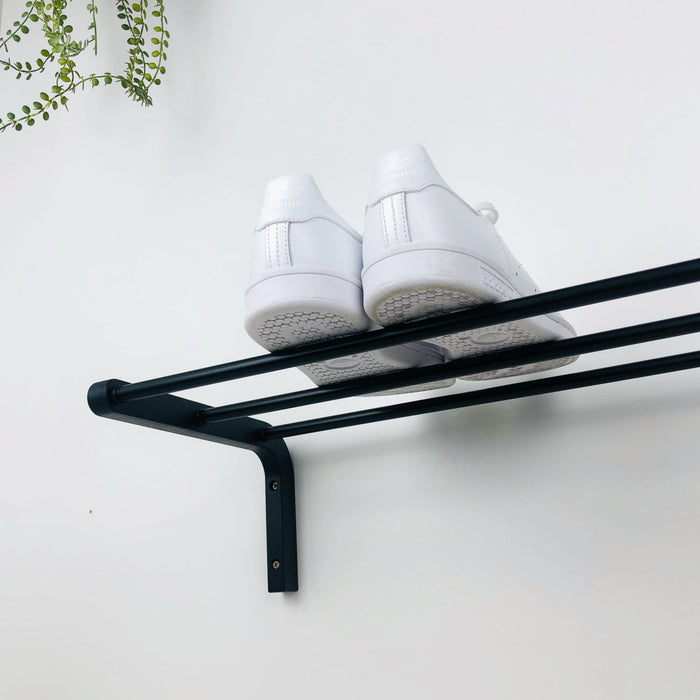 Single Tier Shoe Rack for Wall | Black - Even Wood