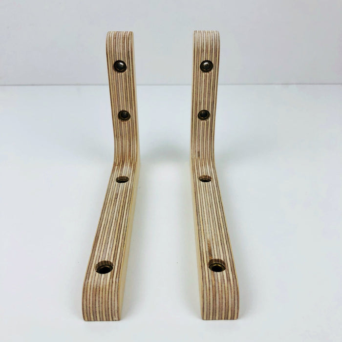Small decorative wooden shelf brackets | Unfinished 6"x4" - Even Wood