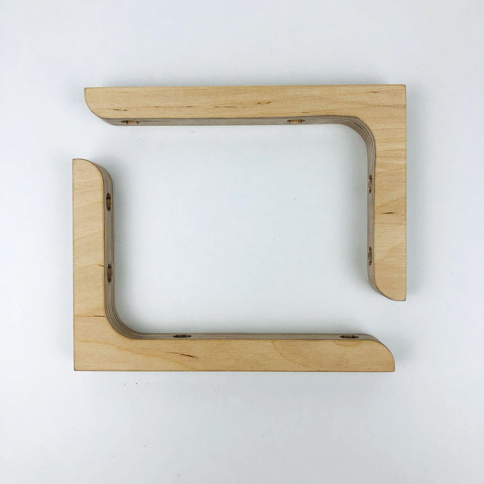 Small decorative wooden shelf brackets | Unfinished 6"x4" - Even Wood