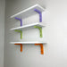 Small White Floating Shelf with Bright Brackets | 16" x 5" - Even Wood