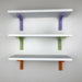 Small White Floating Shelf with Bright Brackets | 16" x 5" - Even Wood