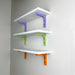 Small White Floating Shelf with Bright Brackets | 16" x 5" - Even Wood