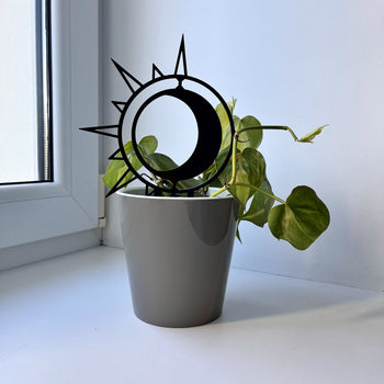 Sun & Moon Plant Trellis for Indoor Plants | Black