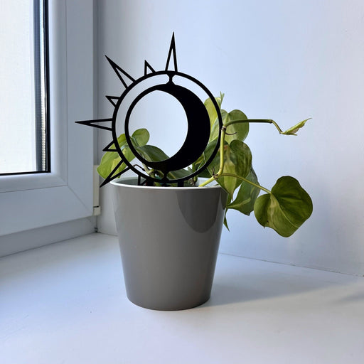 Sun & Moon Plant Trellis for Indoor Plants | Black - Even Wood
