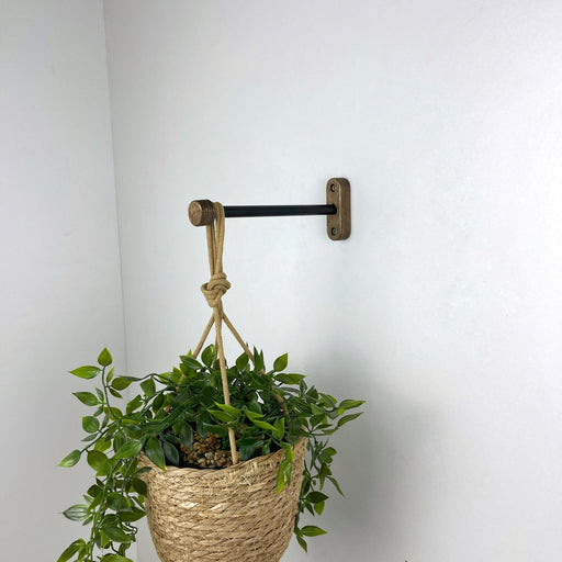 Wall Hanging Plant Bracket | Black & Walnut 6" 8" 10" - Even Wood