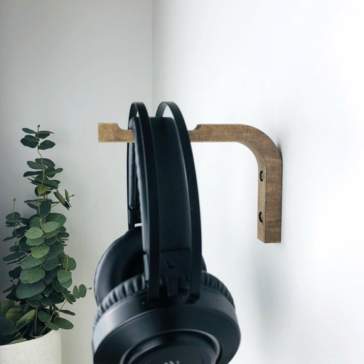 Wall Headphone Hook Holder | Walnut 6"x4" - Even Wood