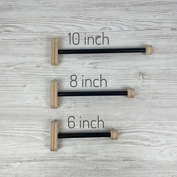 Wall Hook for Hanging Plant | Black & Natural 6" 8" 10" - Even Wood