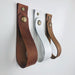 Wall Mounted Leather Strap Holder With Snap Button - Even Wood