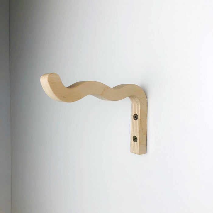 Wavy Wooden Plant Hanger Hook | Natural 6"x4" - Even Wood