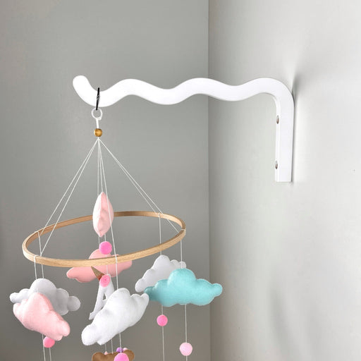White baby mobile hanger hook 12" - Even Wood