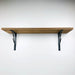 White Floating Shelf with Black Metal Brackets - Even Wood