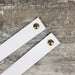 White Leather Strap Shelf Brackets - Even Wood