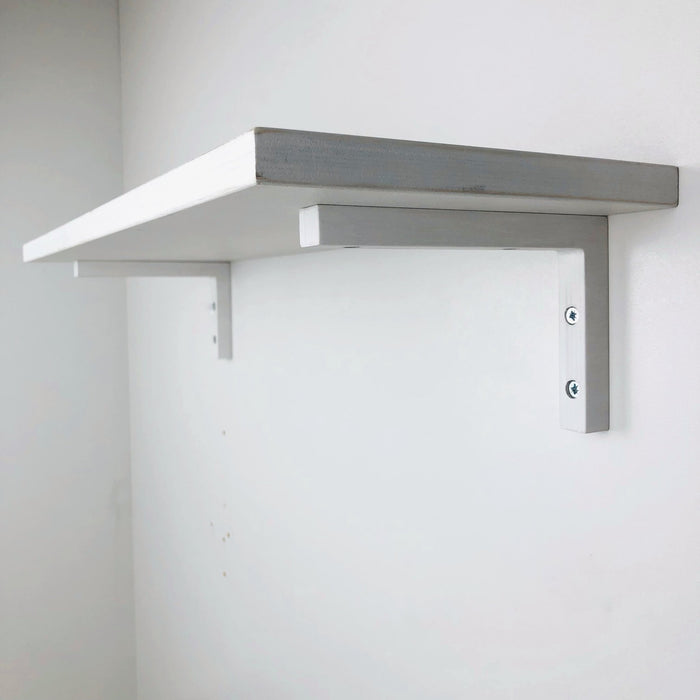 White Wood L Brackets for Shelves | 6"x4" - Even Wood