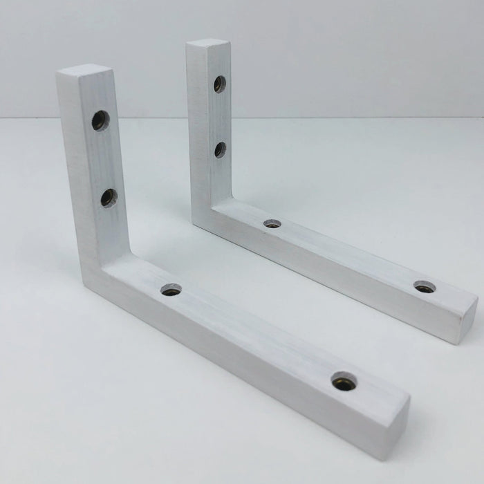 White Wood L Brackets for Shelves | 6"x4" - Even Wood