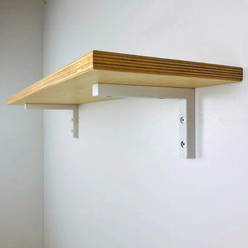 White Wood L Brackets for Shelves | 6