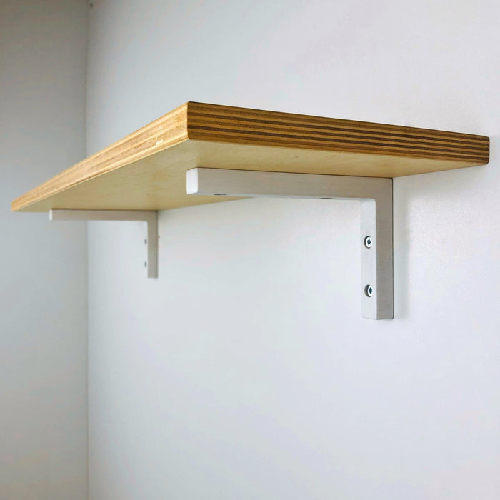 White Wood L Brackets for Shelves | 6"x4" - Even Wood