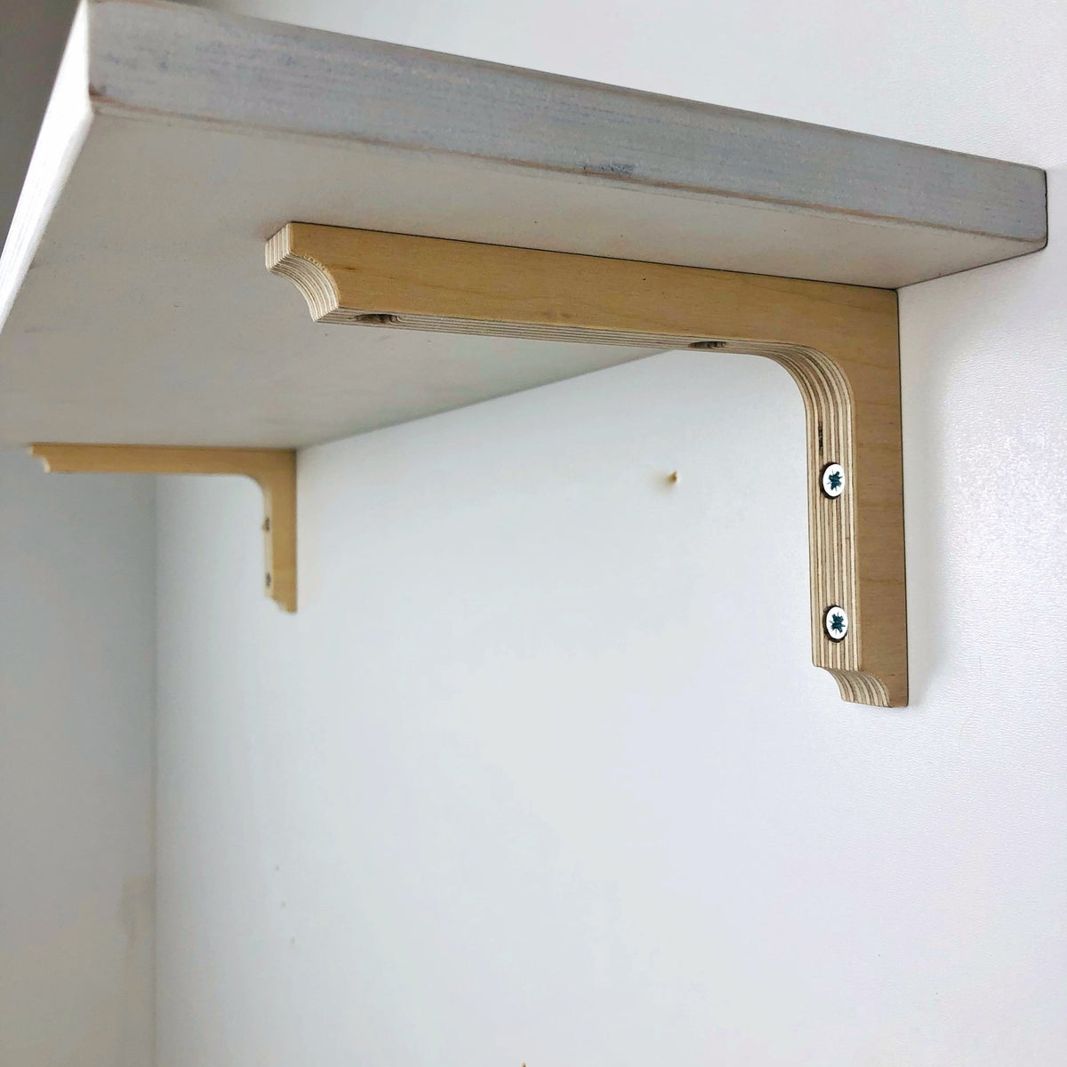 Buy Wood Floating Shelf Brackets Unfinished 6x4