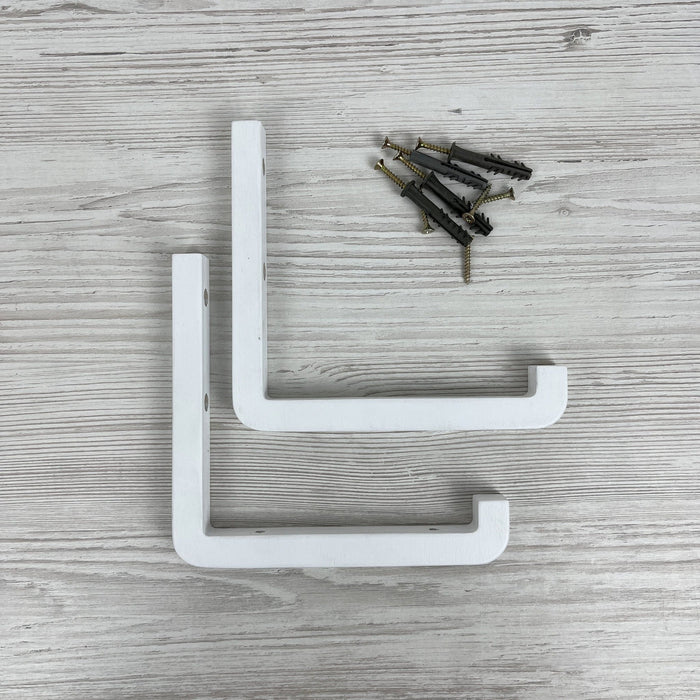 Wood Support L Shelf Brackets | White - Even Wood