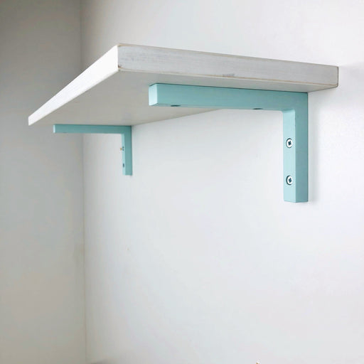 Wood Wall Brackets for Floating Shelves | Sky Blue 6"x4" - Even Wood
