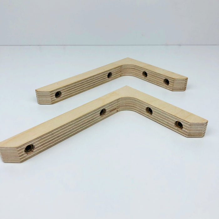 Wood Wall Mounted Shelf Brackets | Unfinished 6"x4" - Even Wood