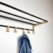 Wooden coat rack with hooks and shelf natural - Even Wood