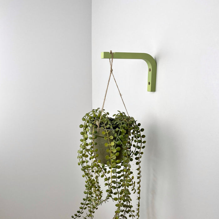 Wooden Hanging Plant Hook | Green 6"x4" - Even Wood