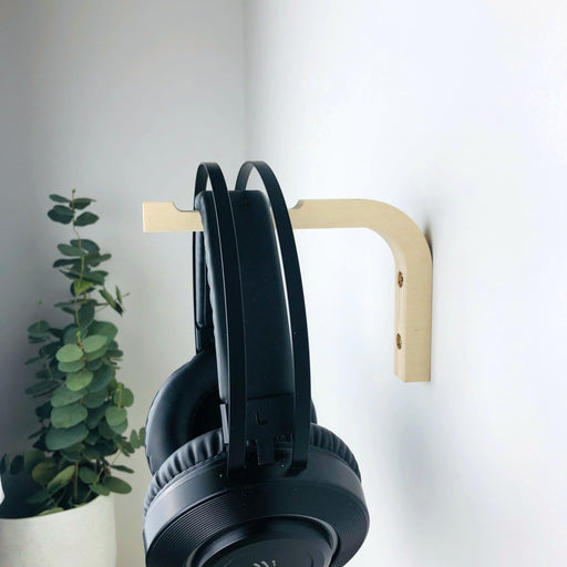 Wooden Headphone Hanger Wall Hook | Unfinished 6"x4" - Even Wood
