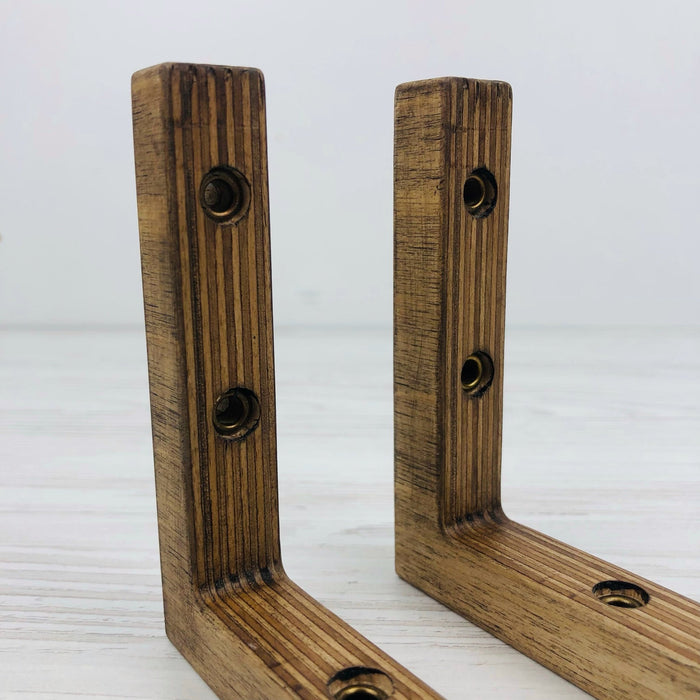 Wooden Shelf Support Brackets | Walnut 6"x4" - Even Wood