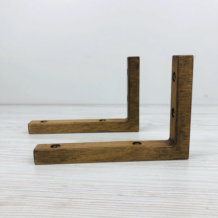 Wooden Shelf Support Brackets | Walnut 6"x4" - Even Wood