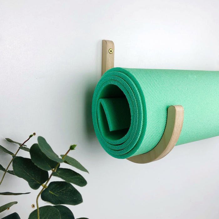 Wooden Yoga Mat Hanger Rack for Wall | Natural - Even Wood