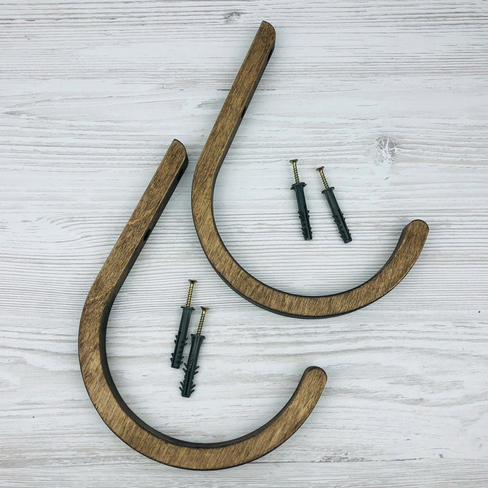 Wooden Yoga Mat Wall Hook Set | Walnut - Even Wood