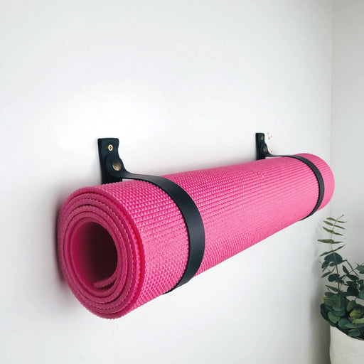 Yoga Mat Storage Rack for Wall | Black - Even Wood