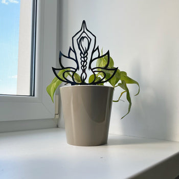 Yoga Woman in Lotus Pose Plant Trellis | Black